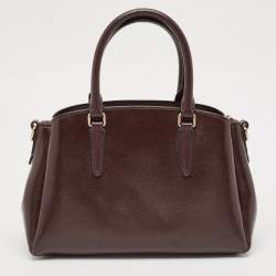 Coach Burgundy Patent Leather Mini Sage Carryall Satchel