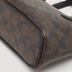Coach Black/Brown Signature Coated Canvas and Leather Mini Gallery Crossbody Bag
