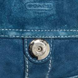 Pre Owned Coach Blue Suede Soho Flap Shoulder Bag