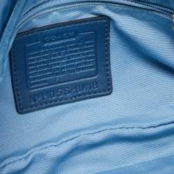 Pre Owned Coach Blue Suede Soho Flap Shoulder Bag