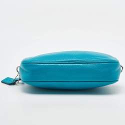 Coach Blue Leather Double Zip Crossbody Bag