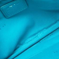 Coach Blue Leather Double Zip Crossbody Bag