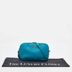 Coach Blue Leather Double Zip Crossbody Bag