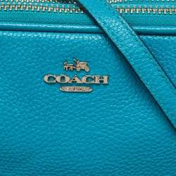 Coach Blue Leather Double Zip Crossbody Bag