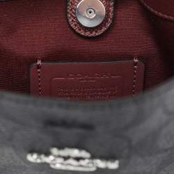 Pre Owned Coach Black/Grey Signature Coated Canvas Small Town Bucket Bag