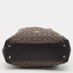 Coach Black Signature Canvas and Leather Edie 31 Satchel