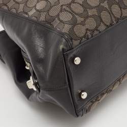 Coach Black Signature Canvas and Leather Edie 31 Satchel