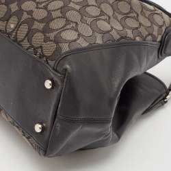 Coach Black Signature Canvas and Leather Edie 31 Satchel