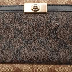 Coach Black/Brown Signature Coated Canvas and Leather Mini Lane Tote