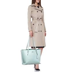 Coach Light Green Leather Molly Shopper Tote