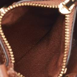 Pre Owned Coach Beige Signature Coated Canvas and Leather Mini Radial Rainbow Town Bucket Bag