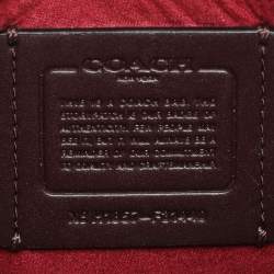 Pre Owned Coach Brown Logo Embossed Patent Leather Bowery Crossbody Bag