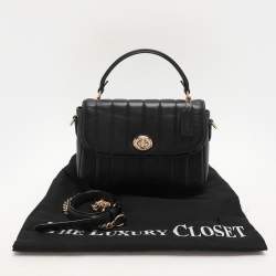 Coach Black Quilted Leather Top Handle Bag