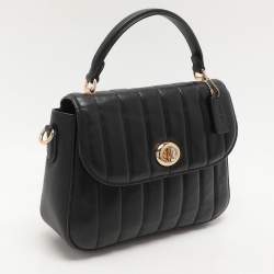 Coach Black Quilted Leather Top Handle Bag