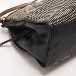 Coach Black/Beige Canvas And Leather Carlyle Shoulder Bag