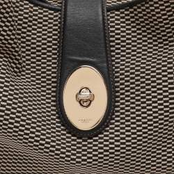 Coach Black/Beige Canvas And Leather Carlyle Shoulder Bag