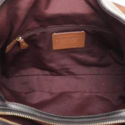 Coach Black/Beige Canvas And Leather Carlyle Shoulder Bag