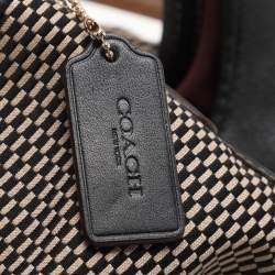 Coach Black/Beige Canvas And Leather Carlyle Shoulder Bag