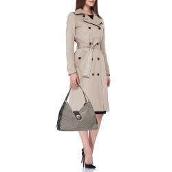 Coach Black/Beige Canvas And Leather Carlyle Shoulder Bag