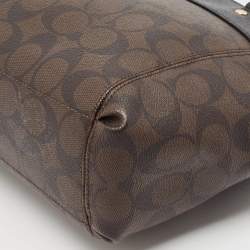 Coach Brown/Black Signature Coated Canvas Mini Brooke Carryall Satchel