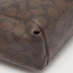 Coach Brown/Black Signature Coated Canvas Mini Brooke Carryall Satchel