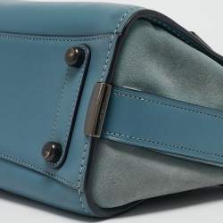 Coach Two Tone Blue Leather and Suede Swagger 27 Carryall Satchel