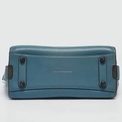 Coach Two Tone Blue Leather and Suede Swagger 27 Carryall Satchel