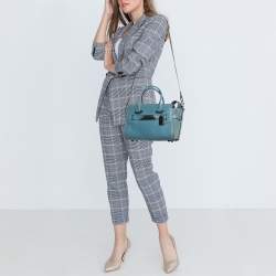 Coach Two Tone Blue Leather and Suede Swagger 27 Carryall Satchel