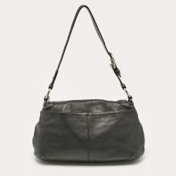 Coach Black Leather Flap Shoulder Bag