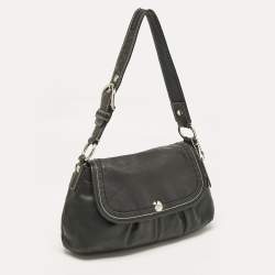Coach Black Leather Flap Shoulder Bag