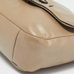 Coach Metallic Beige Leather Taylor Flap Bag