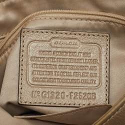 Coach Metallic Beige Leather Taylor Flap Bag