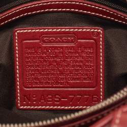 Pre Owned Coach Red Leather Hampton Market Lunch Tote