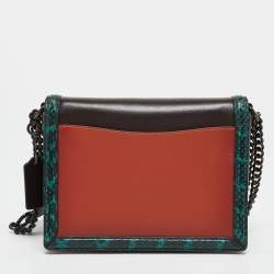 Coach Multicolor Leather and Snakeskin Hutton Shoulder Bag