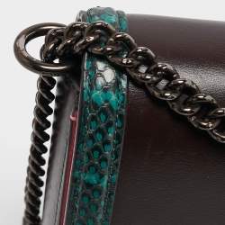 Coach Multicolor Leather and Snakeskin Hutton Shoulder Bag