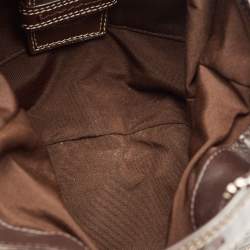 Pre Owned Coach Beige/Brown Signature Canvas and Leather Soho Lynn Hobo