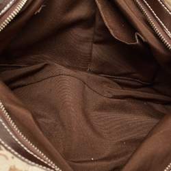 Pre Owned Coach Beige/Brown Signature Canvas and Leather Soho Lynn Hobo