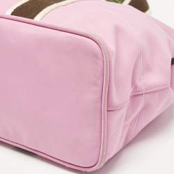 Pre Owned Coach Pink/Multicolor Nylon Y2K Hampton Tote