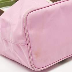 Pre Owned Coach Pink/Multicolor Nylon Y2K Hampton Tote