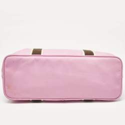 Pre Owned Coach Pink/Multicolor Nylon Y2K Hampton Tote