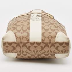 Coach Tricolor Coated Canvas Heritage Striped Tote