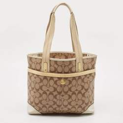 Coach Tricolor Coated Canvas Heritage Striped Tote