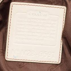 Coach Brown/Off White Leather East West Zoe Hobo
