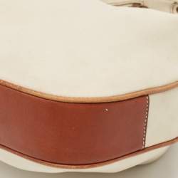 Coach Brown/Off White Leather East West Zoe Hobo