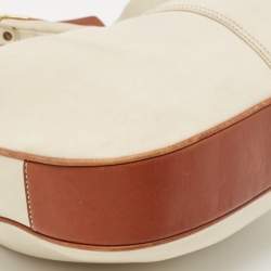Coach Brown/Off White Leather East West Zoe Hobo