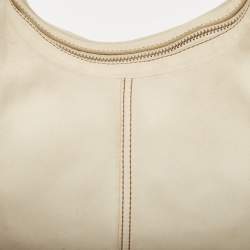 Coach Brown/Off White Leather East West Zoe Hobo