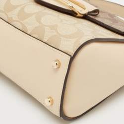 Coach Tricolor Signature Coated Canvas Morgan Top Handle Bag
