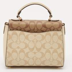 Coach Tricolor Signature Coated Canvas Morgan Top Handle Bag