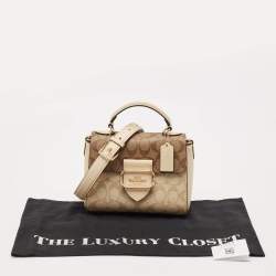 Coach Tricolor Signature Coated Canvas Morgan Top Handle Bag