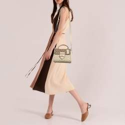 Coach Tricolor Signature Coated Canvas Morgan Top Handle Bag